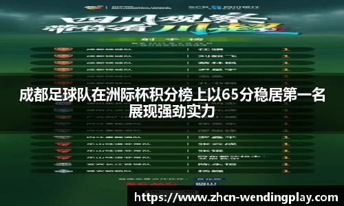 成都足球队在洲际杯积分榜上以65分稳居第一名展现强劲实力